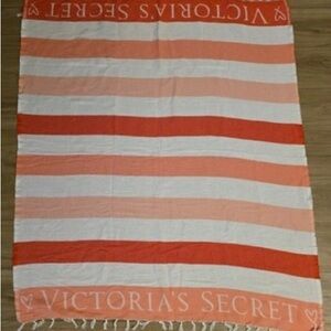 Victoria's Secret Orange and White Striped Towel